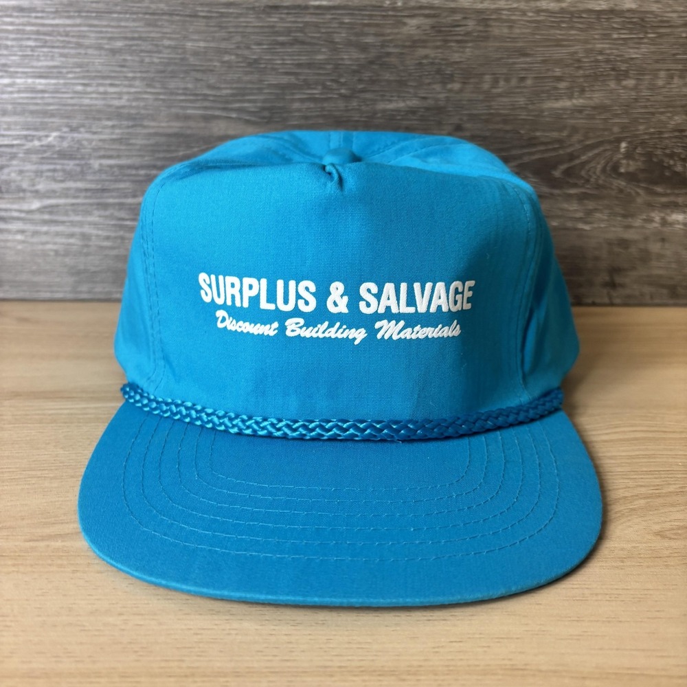 Vintage Surplus & Salvage Hat Cap Snap Back Promo Advertising Discount Building